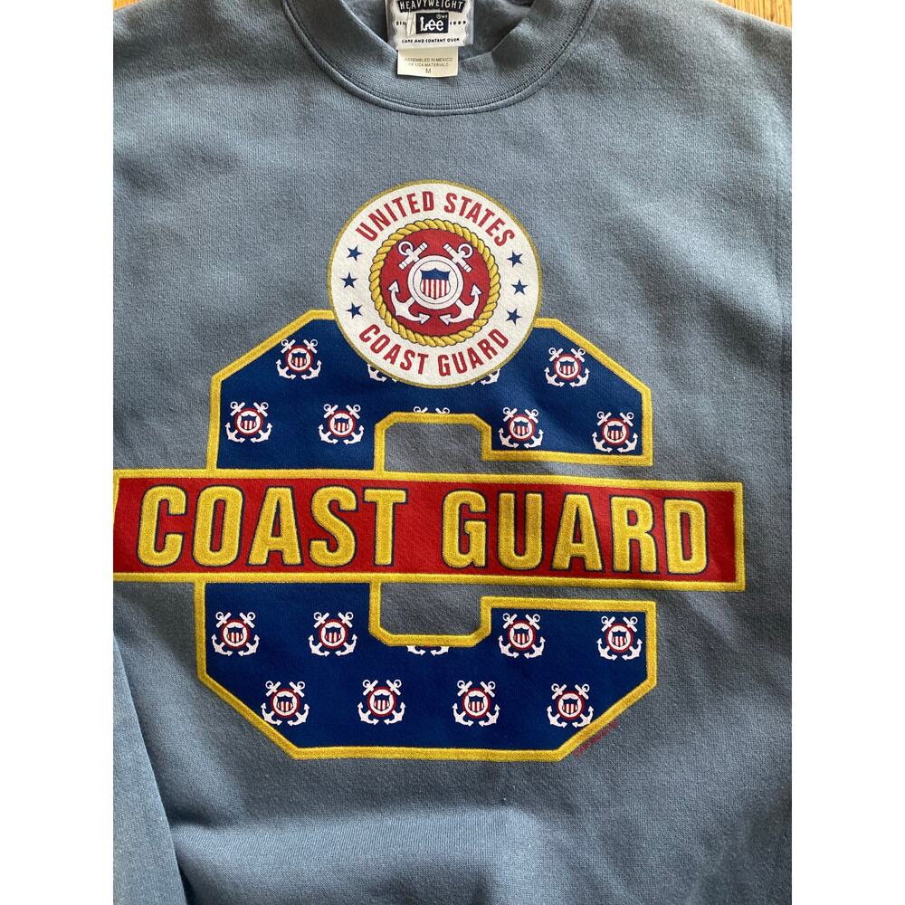 EUC Vintage Lee Heavyweight Coast Guard Air Waves Sweatshirt Size M